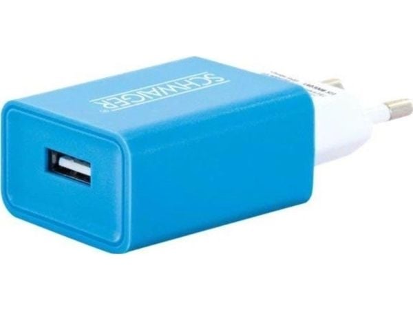 Schwaiger - Strømadapter - 230V USB charger - 10.5 watt - 2.1 A (USB) - blå