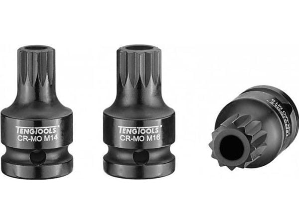 Teng Tools slagpipesett xZN Spline med 1/2" feste 14 mm