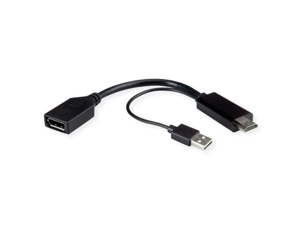 ROLINE 12.03.3147, 0,15 m, HDMI + USB, DisplayPort, Hankoppling, Honkoppling, Rak