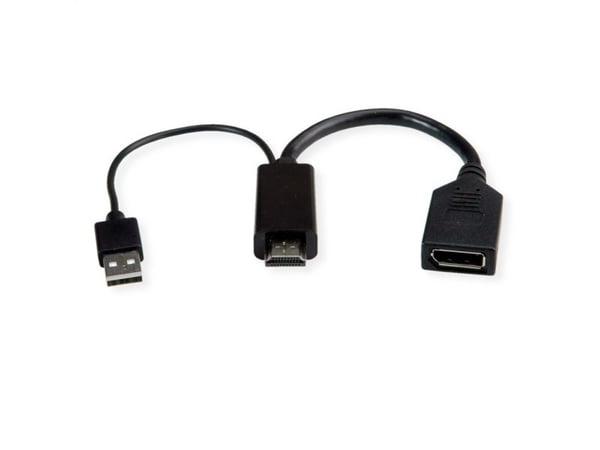 ROLINE 12.03.3147, 0,15 m, HDMI + USB, DisplayPort, Hankoppling, Honkoppling, Rak