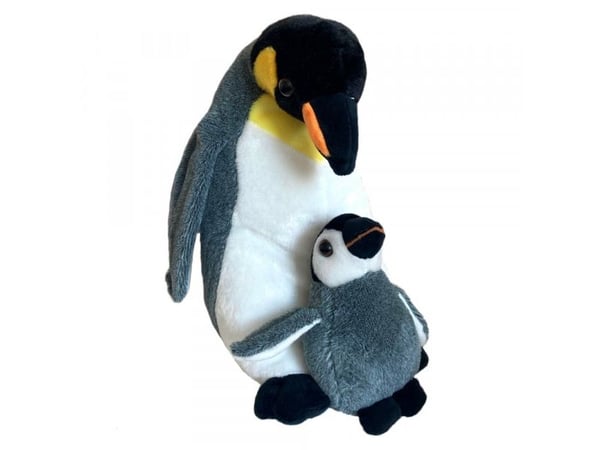 Pingvin-maskot med barn 20 cm