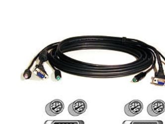 Belkin OmniView Cable Kit PS2 Moulded 3m, 3 m, Musta