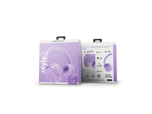 Energy Sistem Style 3, Ledning & Trådløs, Samtaler/musikk, 176 g, Hodesett, Lavender