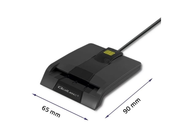 Qoltec SCR-0634 - SMART chip card reader - USB-C, USB 2.0