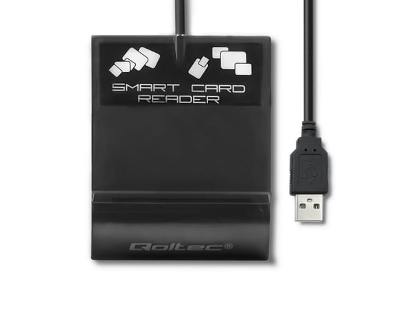 Qoltec Intelligent Smart ID SCR-0636 - SMART-kortinlukija - USB 2.0, USB-C