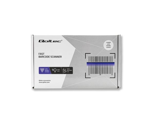 Qoltec 50877 Laserkeilain 1D | USB | valkoinen