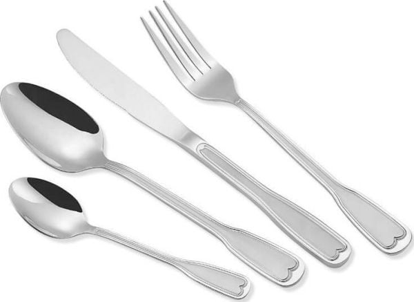 MAESTRO MR-1519-24 ruokailuvälinesarja ruostumaton teräs 24 kpl hopea