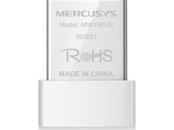 Mercusys MW150US, Trådløs, USB, USB, Wi-Fi 4 (802.11n), 150 Mbit/s, Hvit