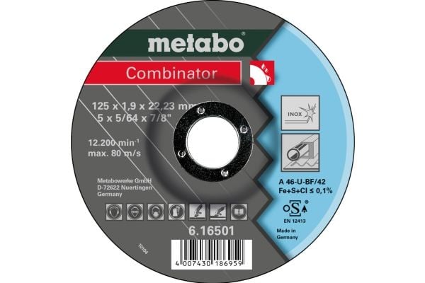 Metabo 616500000, Klippskiva, Nedsänkt i mitten, Stål, Metabo, 2,22 cm, 11,5 cm