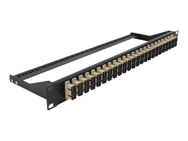 Delock - Koblingspanel - rackmonterbar - SC Duplex MM X 24 - svart, beige - 1U - 19"