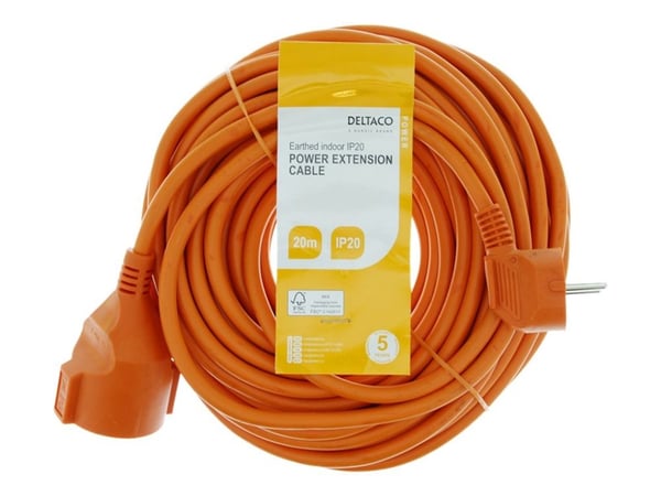Deltaco GT-979, 20 m, Sisätila, C7 liitin, Type EF (CEE 7/7), IP20, 1 AC-pistorasia(a)