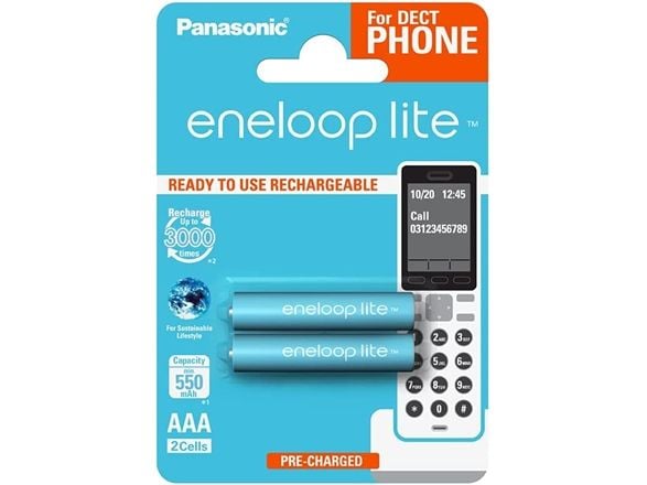 Panasonic eneloop lite DECT BK-4LCCE - Batteri 2 x AAA - NiMH - (ladbare) - 550 mAh
