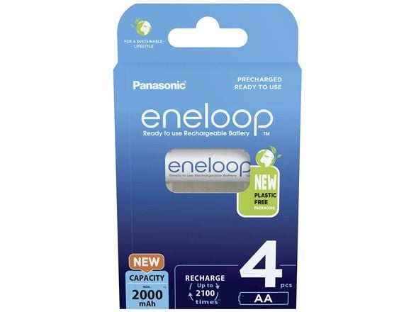 Panasonic BK-3MCDE/4BE, Ladattava akku, AA, 1,2 V, 4 kpl, 2000 mAh, Valkoinen