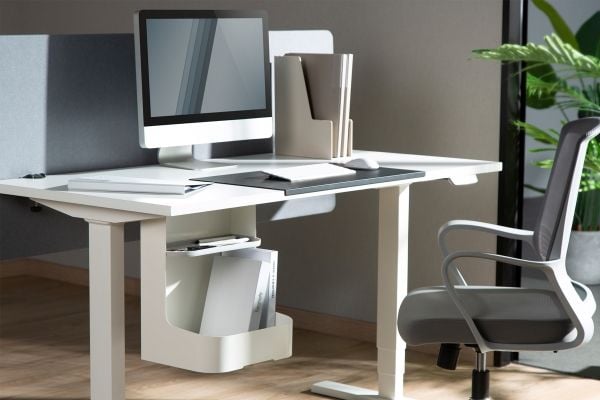 DIGITUS - Organisator under skrivebord - matt, hvit