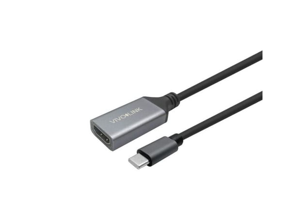 VivoLink - Adapterkabel - USB-C hane till HDMI hona - 2 m - svart - 4K60Hz stöd, upp till 18 Gbps dataöverföringshastighet