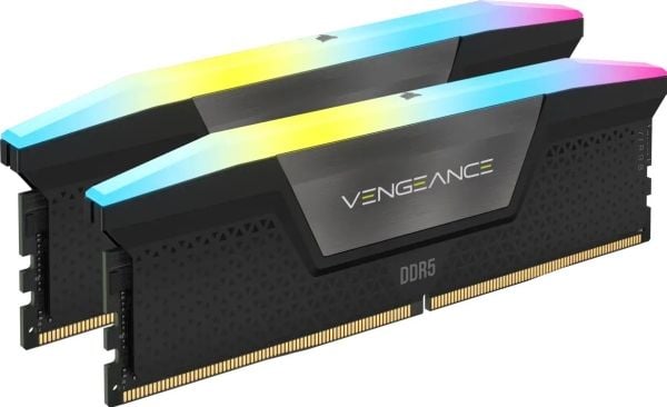CORSAIR Vengeance RGB - DDR5 - sett - 32 GB: 2 x 16 GB - DIMM 288-pin - 6200 MHz / PC5-49600 - CL36 - 1.3 V - ikke-bufret - ikke-ECC - svart