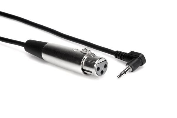 Hosa XVM-101F - Mikrofonkabel - XLR3 hunn rett til mini-phone stereo 3.5 mm hann rettvinklet - 30.5 cm - skjermet