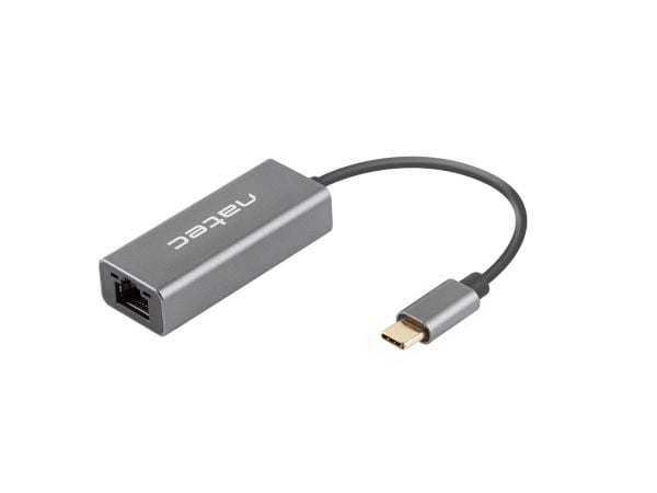 NATEC Cricket, USB 3.2 Gen 1 (3.1 Gen 1) Type-C, 100,1000 Mbit/s, Grå, RJ-45, 24 mm, 60 mm