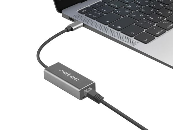 NATEC Cricket, USB 3.2 Gen 1 (3.1 Gen 1) Type-C, 100,1000 Mbit/s, Grå, RJ-45, 24 mm, 60 mm