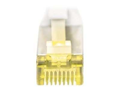 DIGITUS - Koblingskabel - RJ-45 (hann) til RJ-45 (hann) - 50 cm - S/FTP - CAT 6a - med støvel, halogenfri, formstøpt, uten hindringer - grå (en pak...