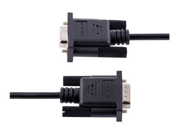 StarTech 3m RS232 Serial Null Modem Cable, Crossover Serial Cable w/Al-Mylar Shielding, DB9 Serial COM Port Cable Female to Male, Compatible w/DTE ...