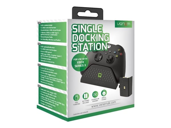 Venom - Laddningsstation + batteri - NiMH - 850 mAh - 2 utdatakontakter (2 pin controller connector, USB) - svart