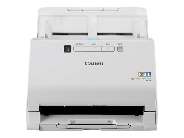 Canon RS40, 600 x 600 DPI, 40 ppm, 30 ppm, Mustavalkoinen, Yksivärinen, Arkkisyöttöskanneri, Valkoinen