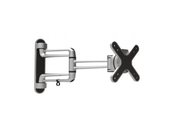 PureMounts PM-Style-23c - Monteringssett (kontaktplate, veggmontering, svingarm) - for LCD-skjerm - aluminium - svart, sølvmetallfarge - skjermstør...