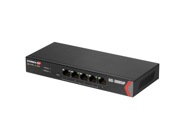 Edimax GS-3005P, Hallittu, Gigabit Ethernet (10/100/1000), Täysin kaksipuolinen, Power over Ethernet -tuki