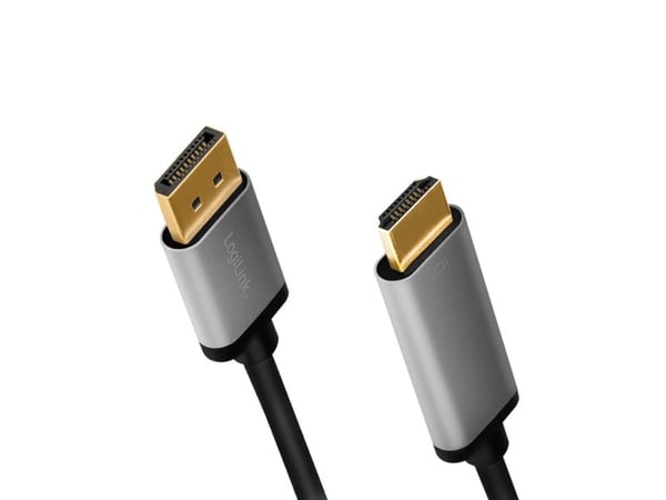 LogiLink CDA0107, 2 m, DisplayPort, HDMI, Hanstik, Hanstik, Hanstik, 3840 x 2160 pikseliä