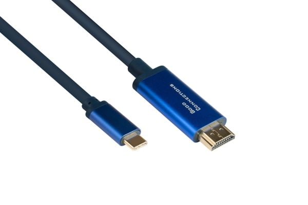 Alcasa 4520-CSF030B, 3 m, USB Typ-C, HDMI Typ A (Standard), Hanstik, Rakt