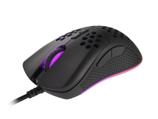 Natec Genesis Krypton 555 - Mus - ergonomisk - optisk - 7 knapper - kablet - USB - svart