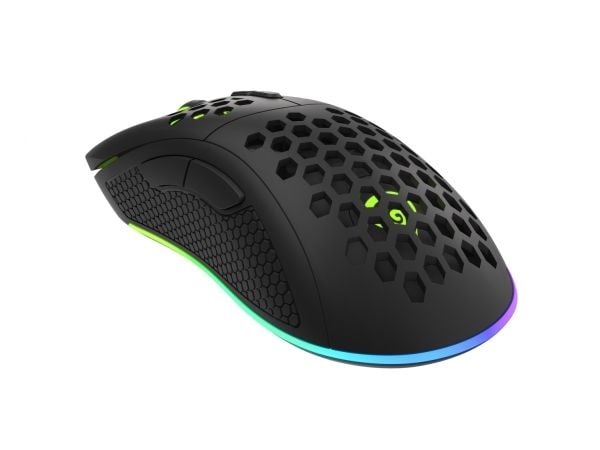 Natec Genesis Krypton 555 - Mus - ergonomisk - optisk - 7 knapper - kablet - USB - svart