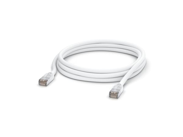 Ubiquiti UniFi - Koblingskabel - RJ-45 (hann) til RJ-45 (hann) - 3 m - 6 mm - STP - CAT 5e - formstøpt, utendørs, flertrådet, robust - hvit
