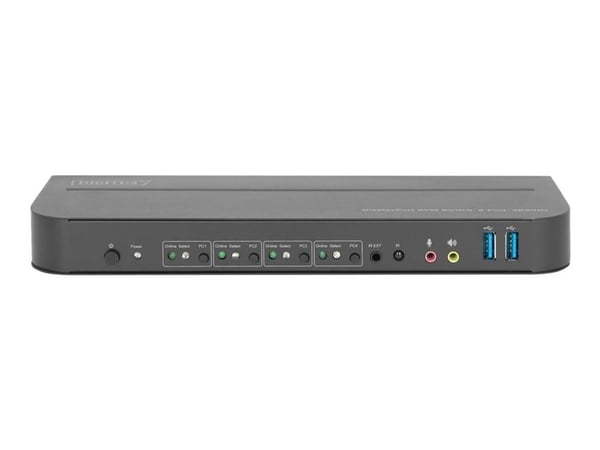 DIGITUS - KVM / lydsvitsj - 4 x KVM/lyd - 1 lokalbruker - stasjonær