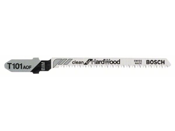 Bosch clean for Hard Wood T 101 AOF - Stikksagblad - for kryssfinér, løvtre, laminerte paneler, høytrykkslaminat (HPL) - 5 deler - T-skaft - lengde...