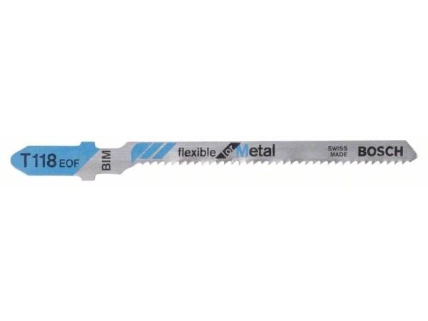 Bosch flexible for Metal T 118 EOF - Bladsett for stikksag - for blikk - 5 deler - T-skaft - lengde: 83 mm