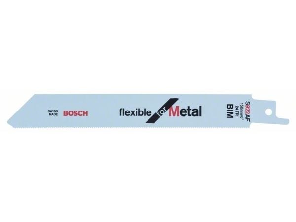 Bosch 2 608 656 013, Sabelsagblad, Rør, Profil, Blad metall (tynn), Bimetall, Blå, 1 mm, 10 cm