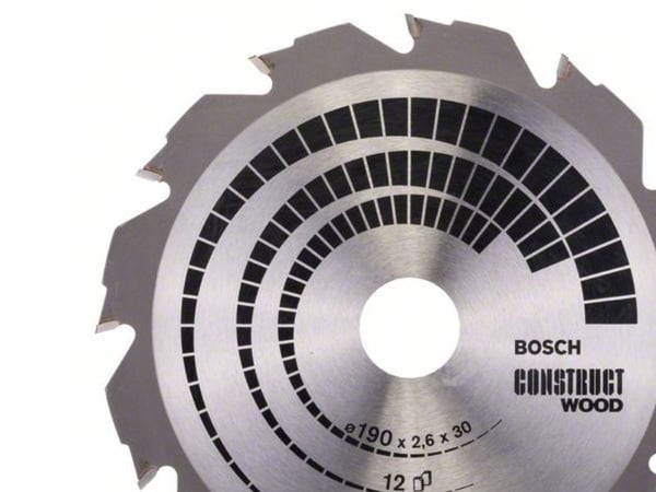 Bosch Construct Wood - Sirkelformet sagblad - for tre, tre med spiker - 190 mm - 12 tenner