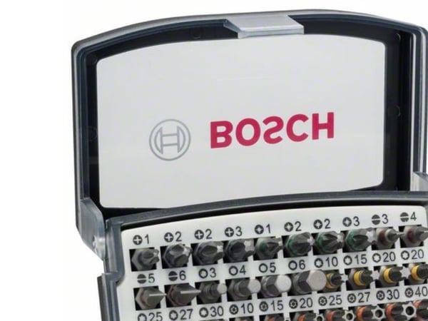 Bosch - Spissett for skrutrekker - 32 deler - torx, phillips, pozidriv, hex, slot, inngrepssikret torx - lengde: 25 mm