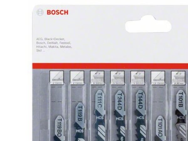 Bosch 2 607 011 170, Stikksagblad, Metall, Tre, Svart, Grå, Hvit, 10 stykker