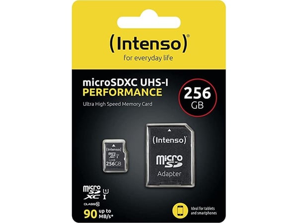Intenso - Flashminnekort (microSDXC til SD-adapter inkludert) - 256 GB