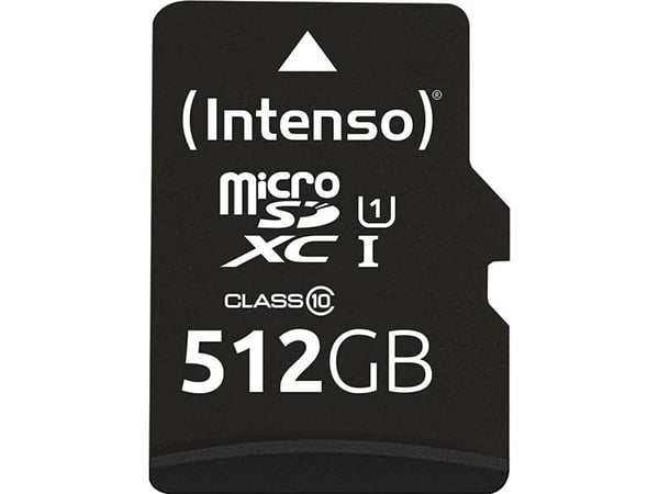 Intenso microSD 512GB UHS-I Perf CL10| Performance, 512 GB, MicroSD, Luokka 10, UHS-I, Class 1 (U1), Iskunkestävä, Lämmönkestävä, Vesitiivis, Röntg...