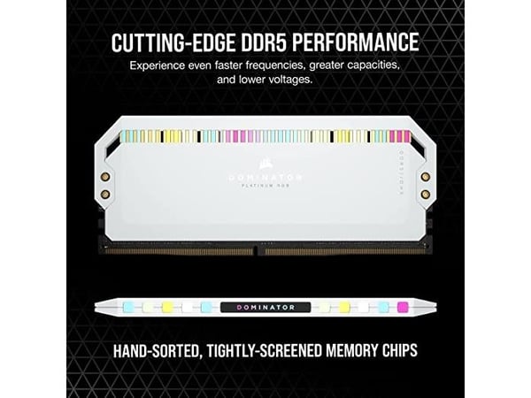 CORSAIR Dominator Platinum RGB - DDR5 - sett - 32 GB: 2 x 16 GB - DIMM 288-pin - 6200 MHz / PC5-49600 - CL36 - 1.3 V - hvit