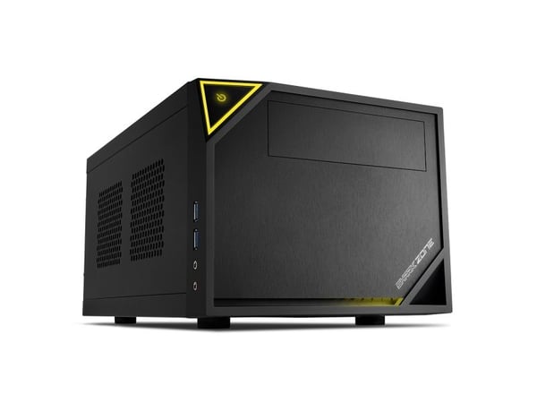 Sharkoon SHARK ZONE C10 - Tower - mini-ITX - ingen strømforsyning (ATX12V / SFX12V) - svart, gul - USB/lyd