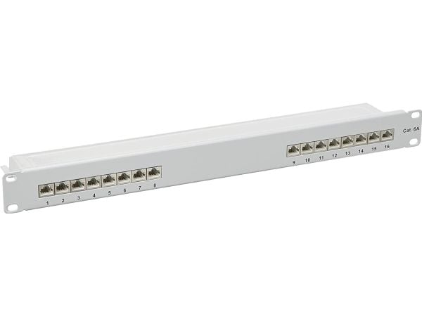 Delock - Koblingspanel - CAT 6a - RJ-45 X 16 - grå - 1U - 19"