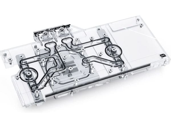 Alphacool 11967, Vannblokk + Bakplate, Akryl, Aluminium, Sort, Gjennomsiktig, 1/4", 3-pin, Grafikkort