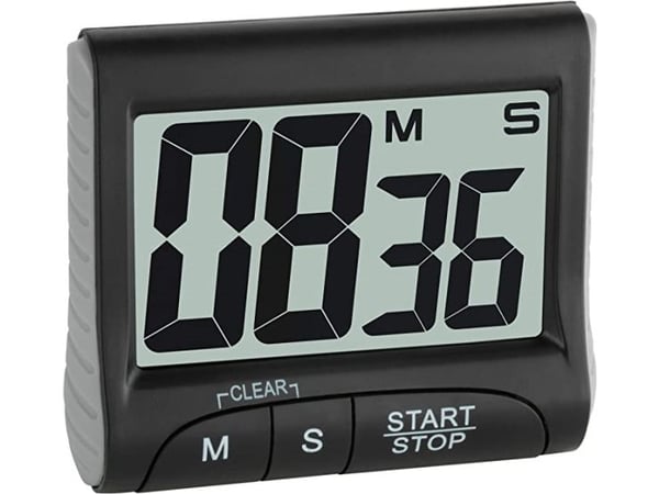 TFA-Dostmann 38.2021.01, Digitalt tidsur, Svart, 99 min, Plastikk, LCD, Magnetisk