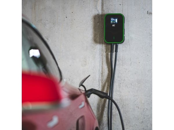 Green Cell ladeboks 22 kW Type 2 - 3-faset, 32A - 6 meter ladekabel
