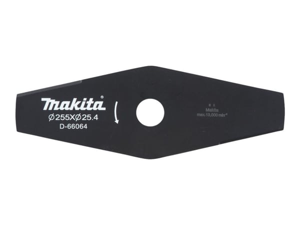 Makita - Brush cutter blade - for weeds, dry grass - 255 mm - 2 tenner - for Makita DUR368AZ, DUR368LZ, UR006GZ02, UR007GZ01, UR012GZ02, UR201CZ